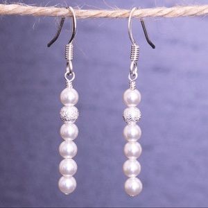 Handmade Stainless Steel & Pearl Drop Earrings